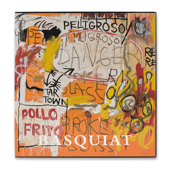 Back of slipcase for the book Basquiat: Pollo Frito: Street to Studio