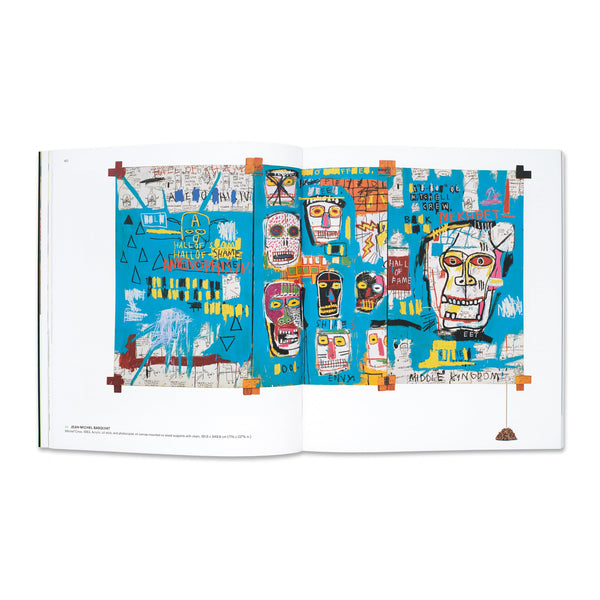 Interior spread of the book Writing the Future: Basquiat and the Hip-Hop Generation