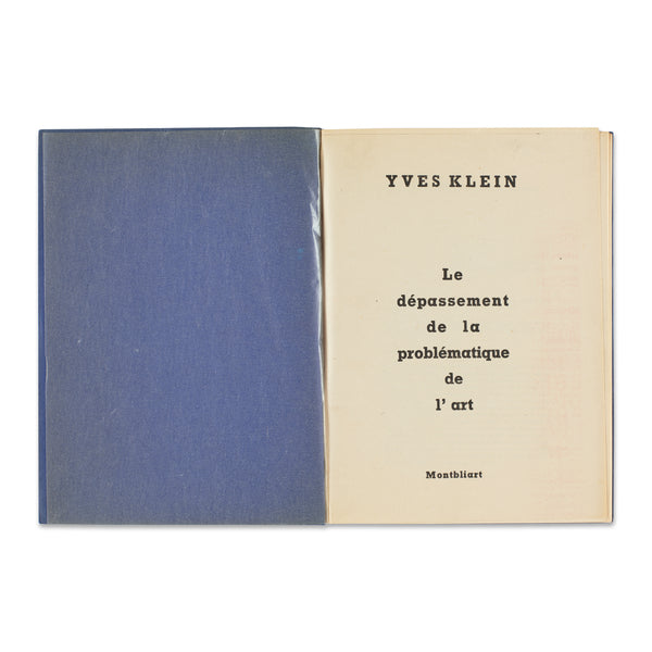 Interior spread of Yves Klein: Le dépassement de la problématique de l’art rare book
