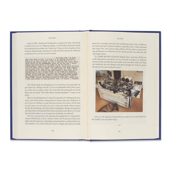 Interior spread of the book Sally Mann: Art Work: On the Creative Life