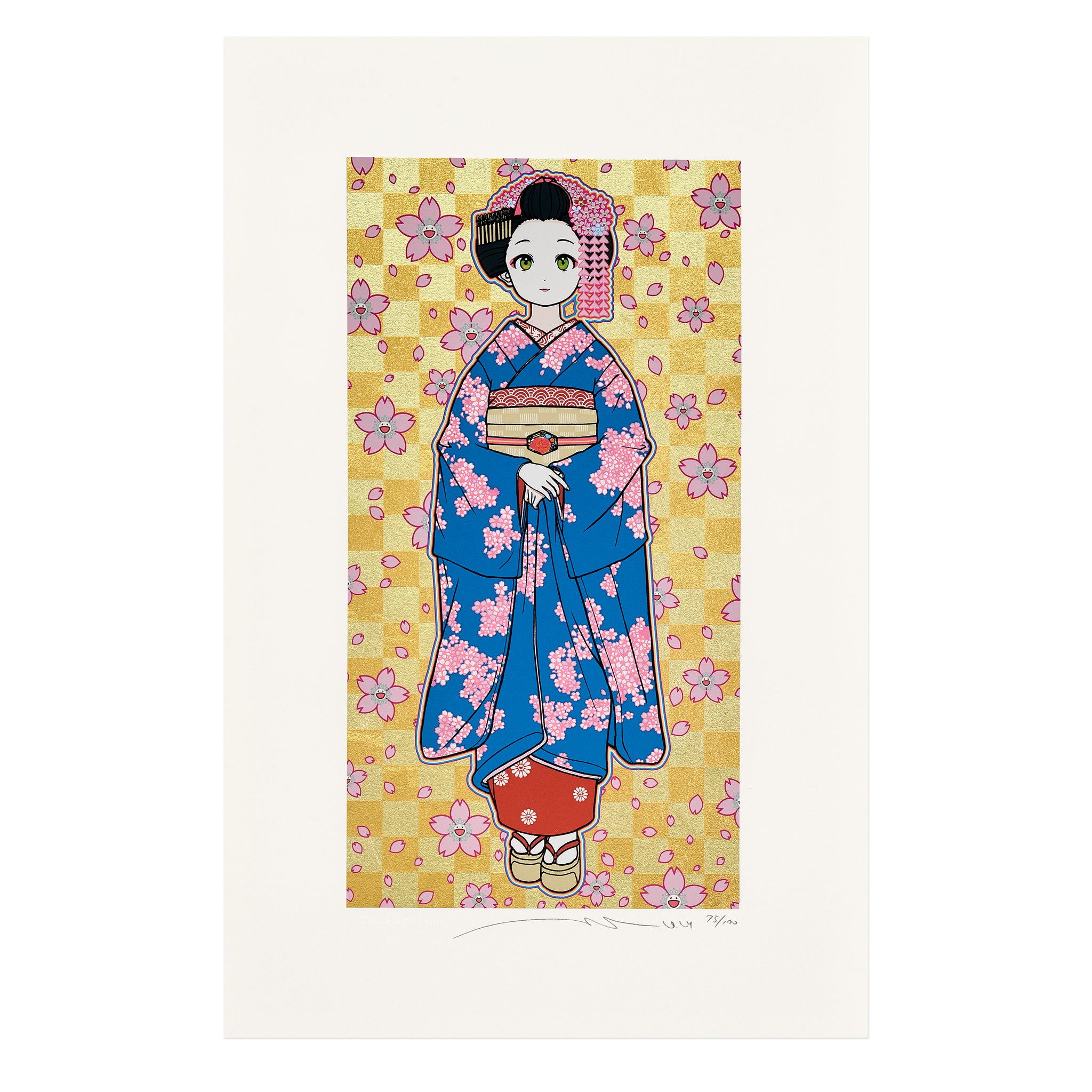 Takashi Murakami: Maiko-san Tanzaku screen print