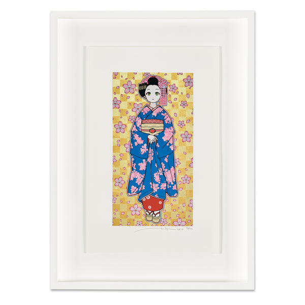 Takashi Murakami: Maiko-san Tanzaku screen print in frame