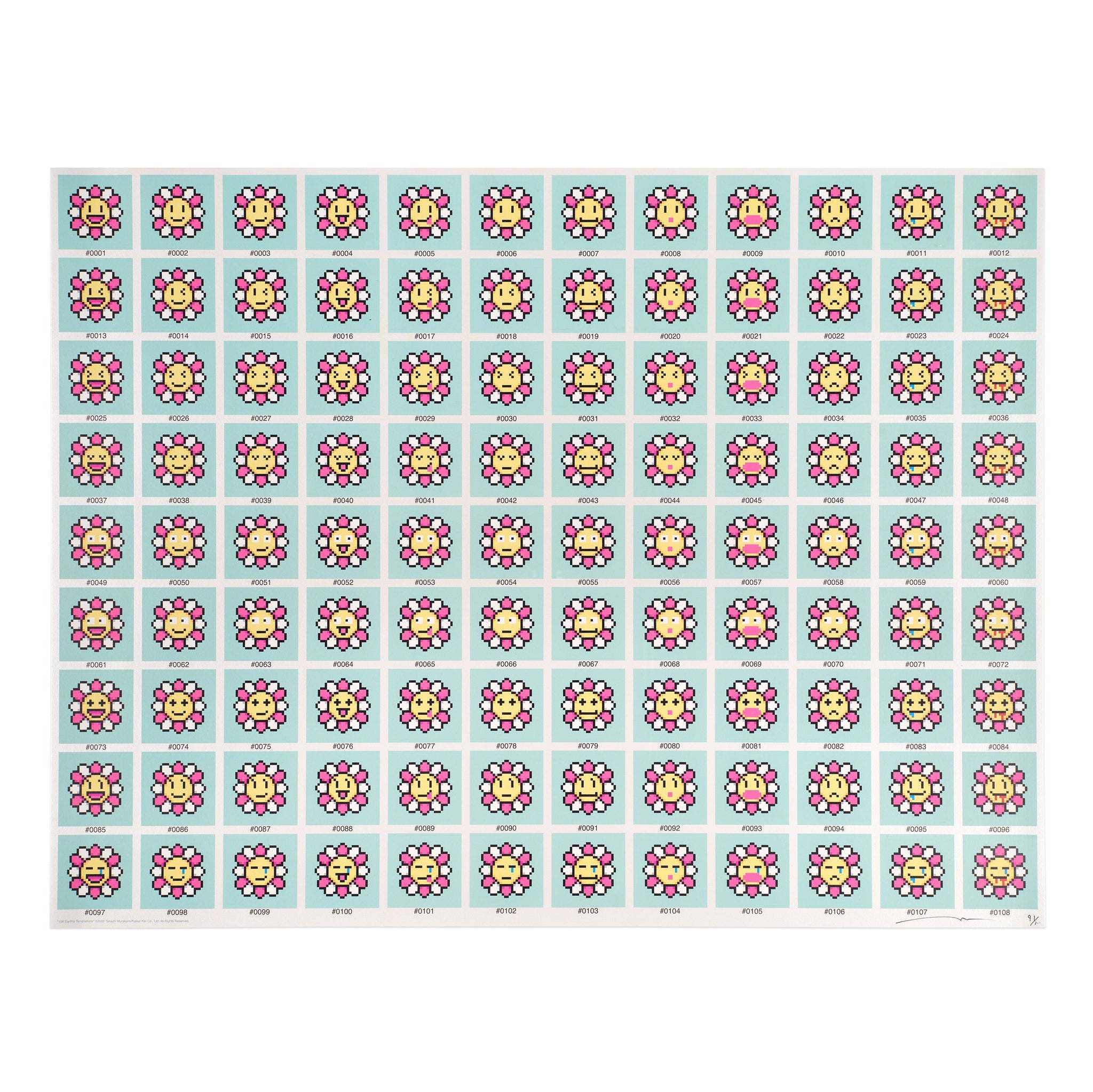 Takashi Murakami: 108 Bonnō Murakami.Flowers Print