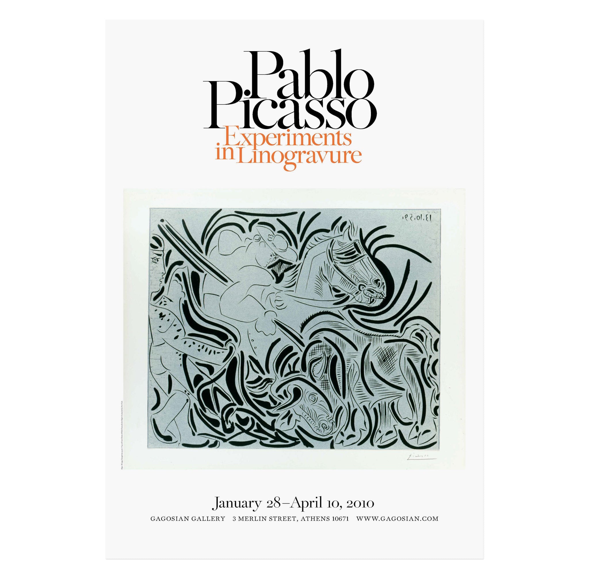 Pablo Picasso: Experiments in Linogravure poster featuring Pique. III (1959)