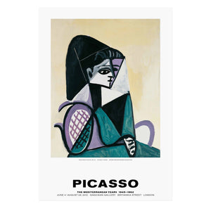 Pablo Picasso: The Mediterranean Years (1945–1962) poster featuring Portrait de femme à la robe verte (1956)