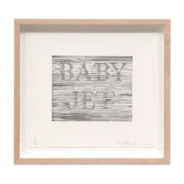 Ed Ruscha: Baby Jet etching in frame