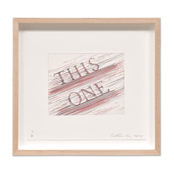 Ed Ruscha: This One etching in frame