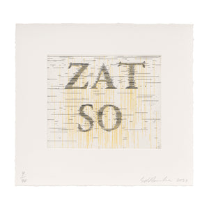 Ed Ruscha: Zat So etching