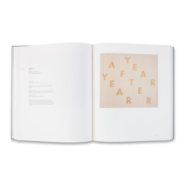 Interior spread of Edward Ruscha Catalogue Raisonné of the Paintings: Volume Two, 1971–1982 