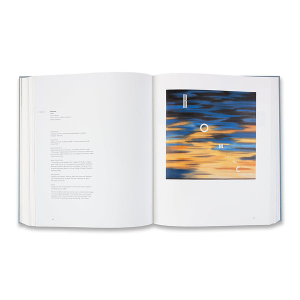 Interior spread of Edward Ruscha Catalogue Raisonné of the Paintings: Volume Two, 1971–1982 