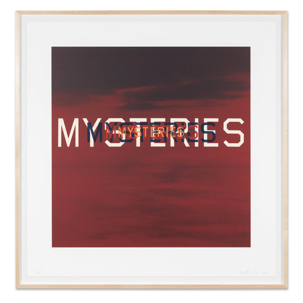 Ed Ruscha: Mysteries lithograph in frame