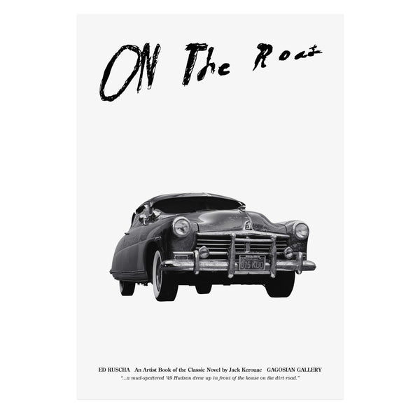 Ed Ruscha: On the Road poster featuring a 1949 Hudson Commodore
