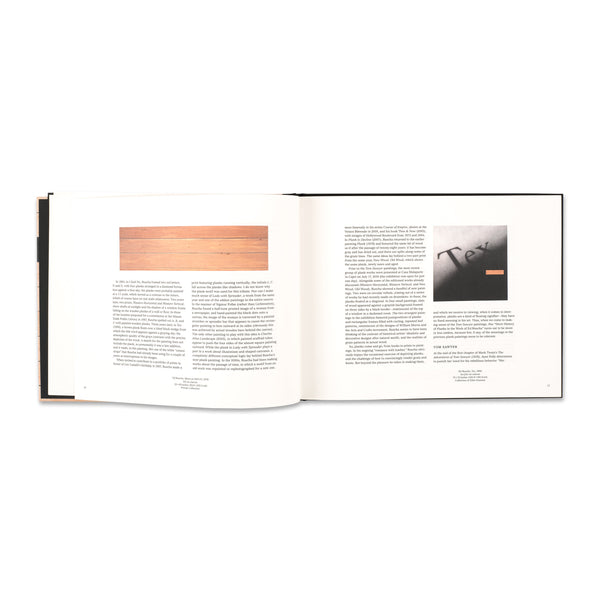 Interior spread of the book Ed Ruscha: Tom Sawyer Paintings