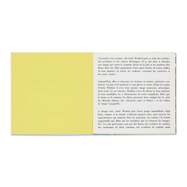 Interior spread of Andy Warhol Galerie Ileana Sonnabend rare book