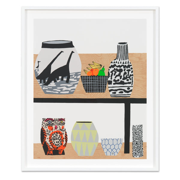 Jonas Wood: Shelf Still Life print in frame