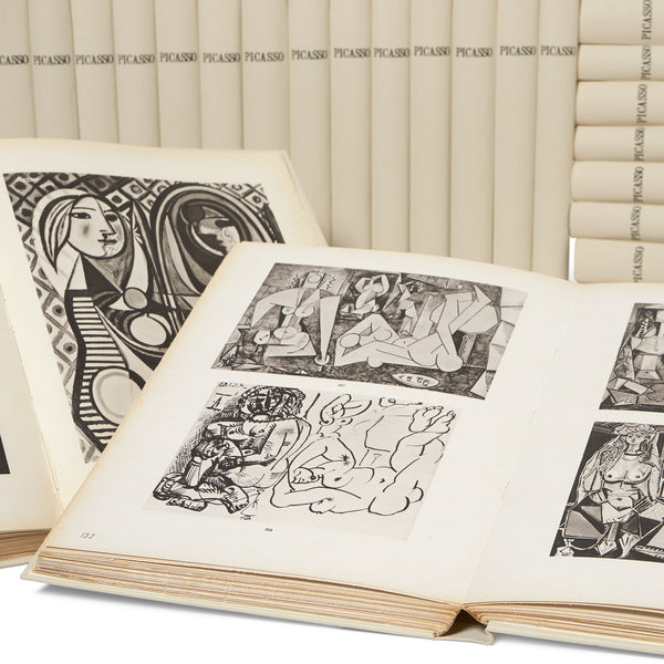 Detail of interior spreads from Pablo Picasso by Christian Zervos, Volumes 1–33