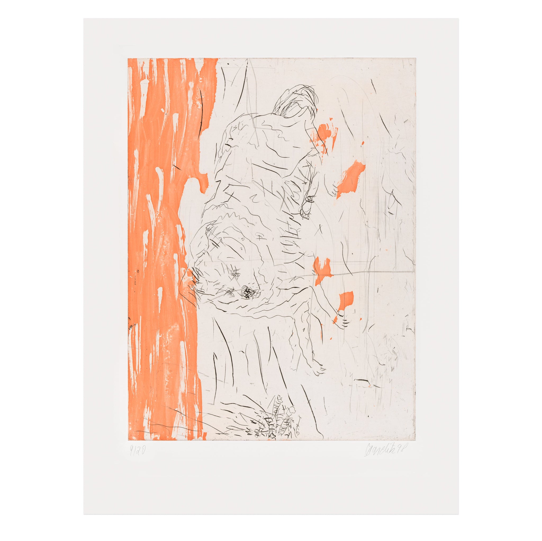 Georg Baselitz: Schlafende Hunde etching