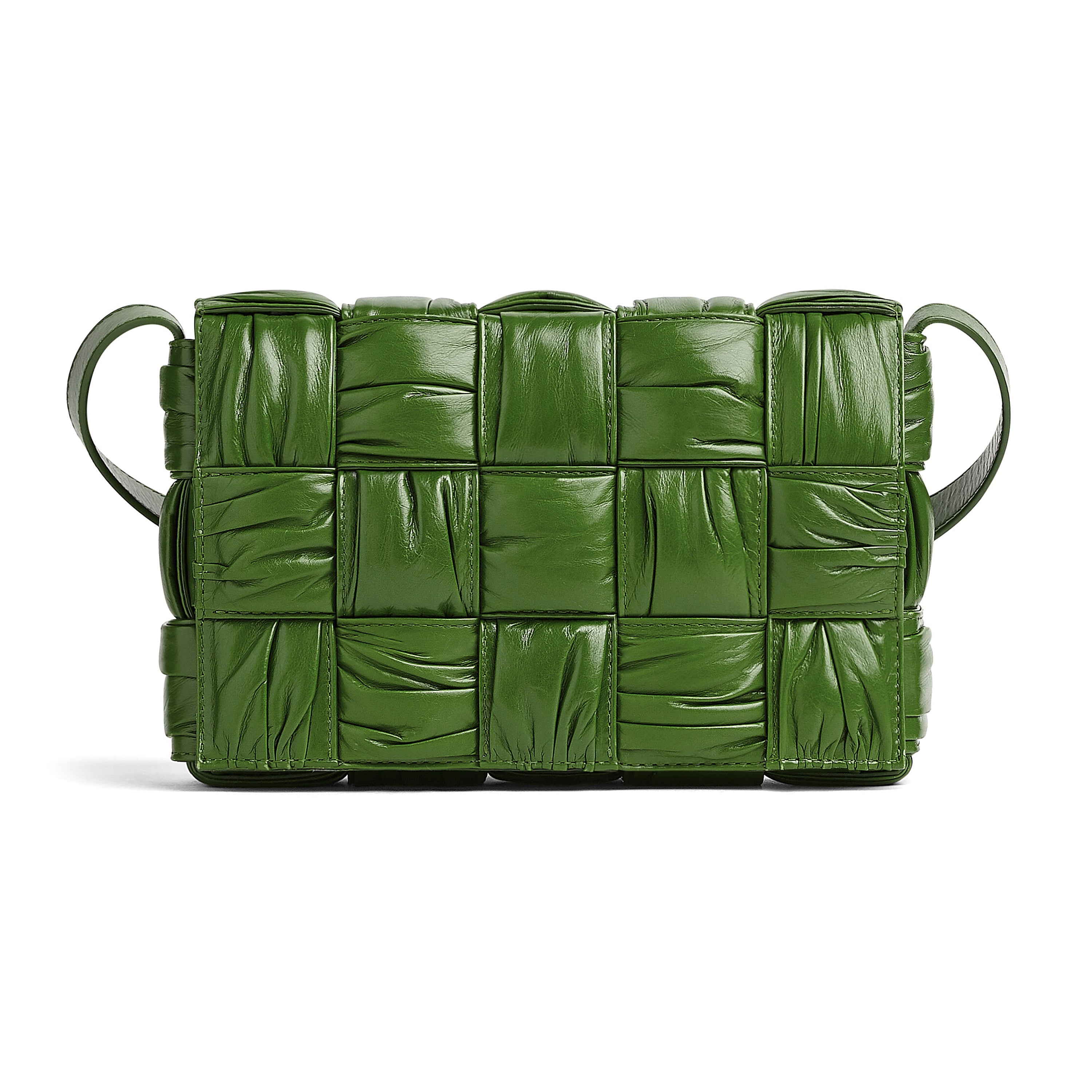 【BOTTEGA VENETA】Mini Cassette Camera Bag Avocado Bottega Veneta Mini Cassette Camera Bag in Avocado & Gold | FWRD