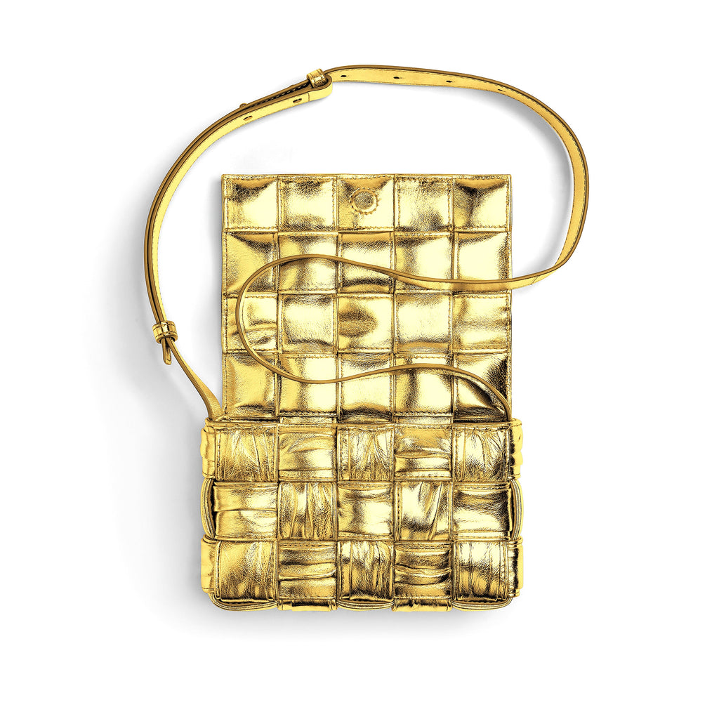 Bottega Veneta Cassette Mini Laminate Crossbody Bag