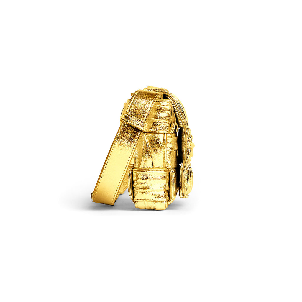 Bottega Veneta® Intrecciato Slim Pencil Case in Gold. Shop online now.