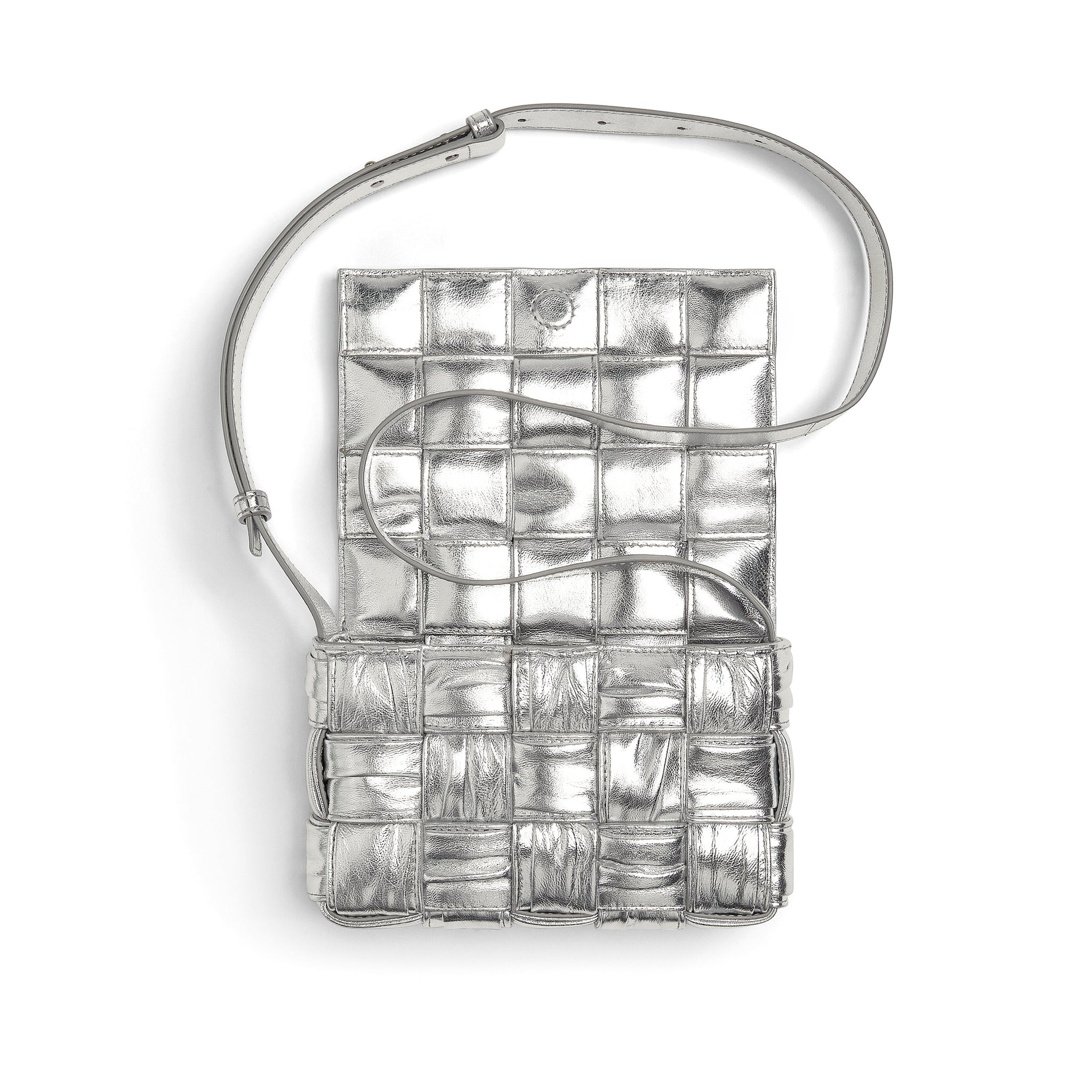 Bottega Veneta: Small Cassette Bag (Silver) | Gagosian Shop Bottega Veneta: Small Cassette Bag (Silver) | Gagosian Shop