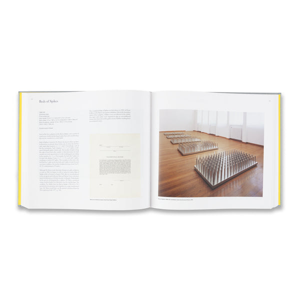 Interior spread of the book Walter De Maria: The Object, the Action, the Aesthetic Feeling