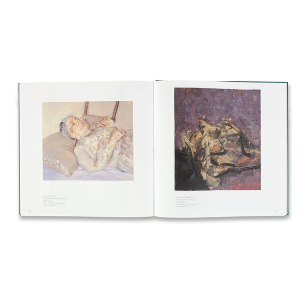 Interior spread of the book Friends and Relations: Lucian Freud, Francis Bacon, Frank Auerbach, Michael Andrews