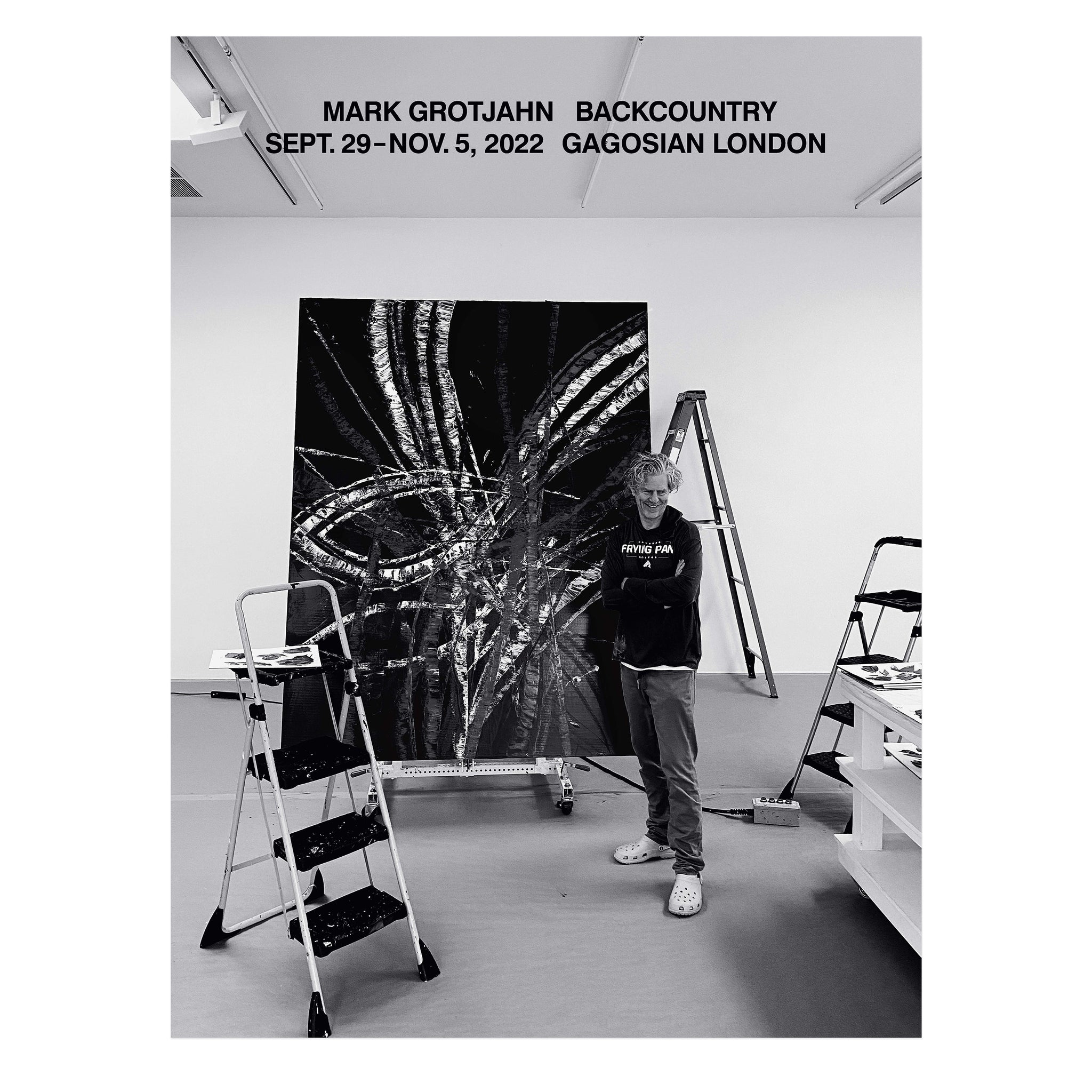 Mark Grotjahn: Backcountry unsigned poster, featuring photograph of Mark in the studio