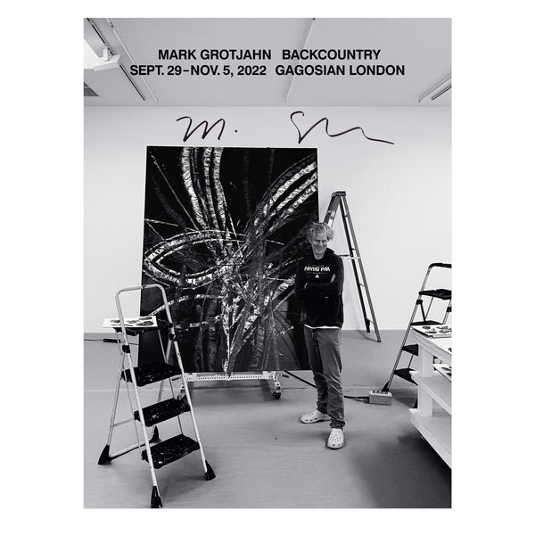 Mark Grotjahn: Backcountry signed poster, featuring photograph of Mark in the studio