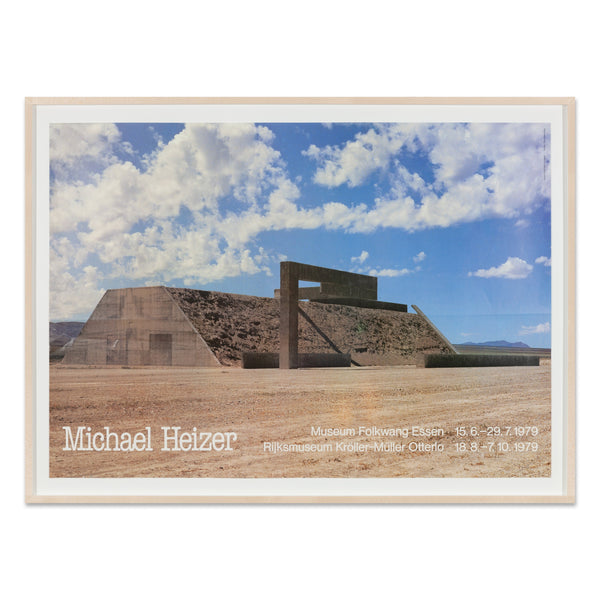 Michael Heizer rare poster, featuring City, in a frame