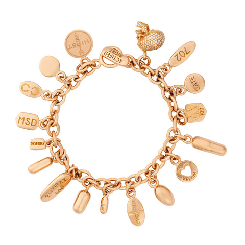 Damien Hirst: Pill Bracelet with Diamond Skull (Rose Gold)