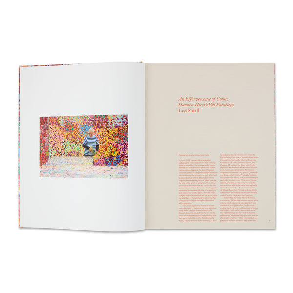 Interior spread of the book Damien Hirst: The Veil Paintings