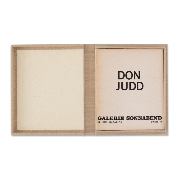 The book Don Judd: Structures in clamshell box