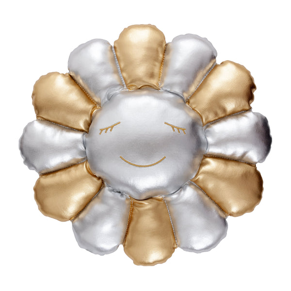 Back of Takashi Murakami: Flower Cushion in Gold/Silver