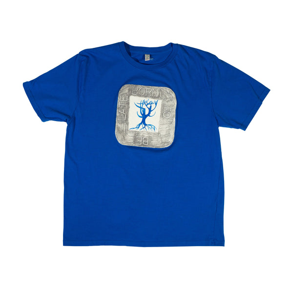 Albert Oehlen: Born to Be Late t-shirt in blue