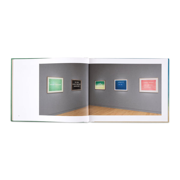 Interior spread of the book Ed Ruscha: Custom-Built Intrigue, Drawings 1974–1984