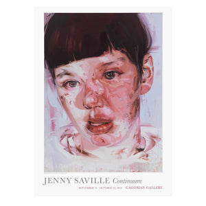 Jenny Saville: Continuum poster, depicting the painting Red Stare Head