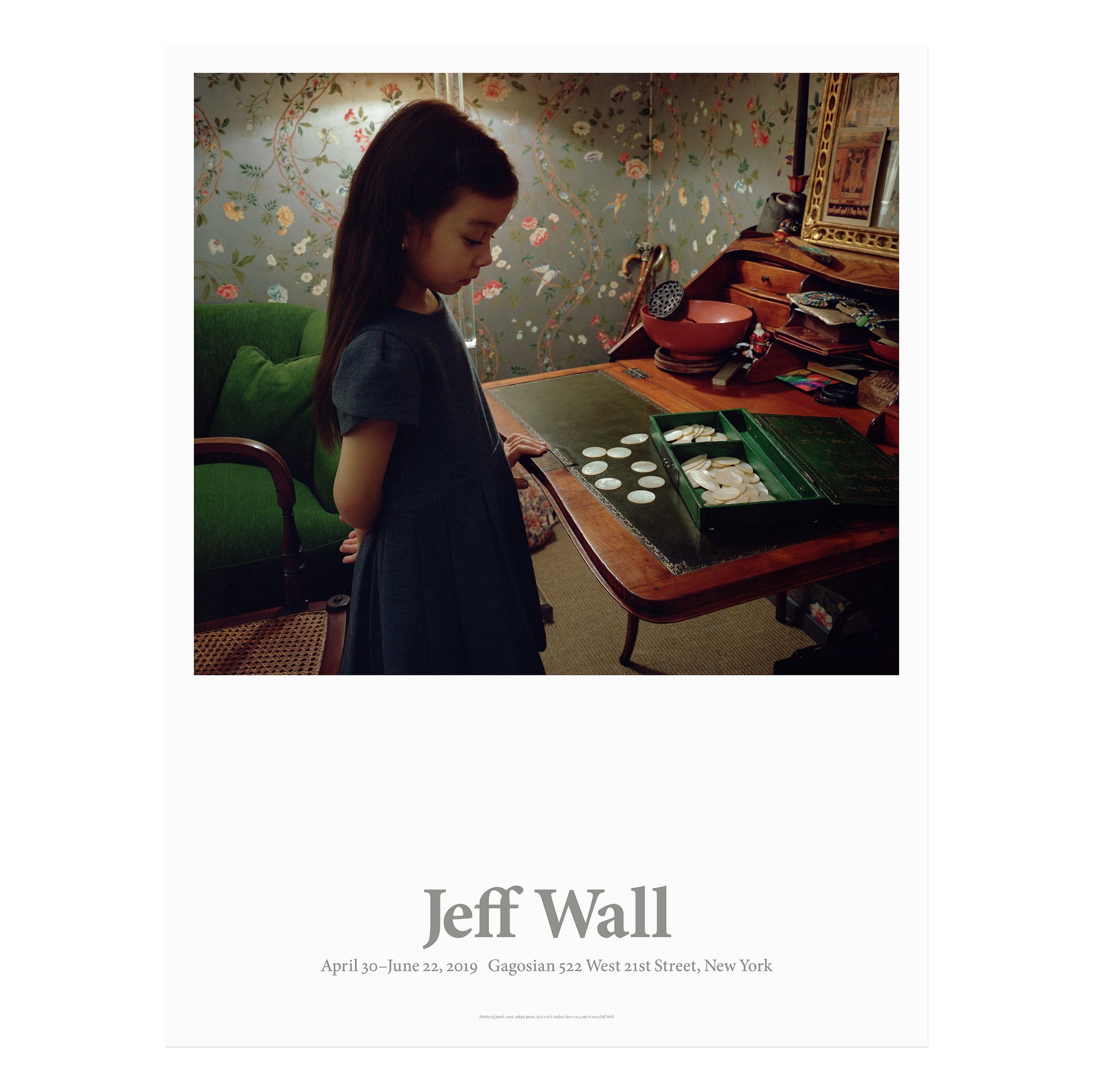 Jeff Wall poster, depicting the photograph Mother of pearl